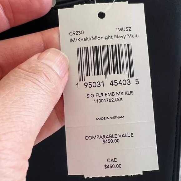 COACH Navy Leather Embroidered Dreamy Floral Klare Gold Accents & Strap NWT - Picture 5 of 12